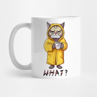 What Cat With Knife Holding A Coffee Cup Mug